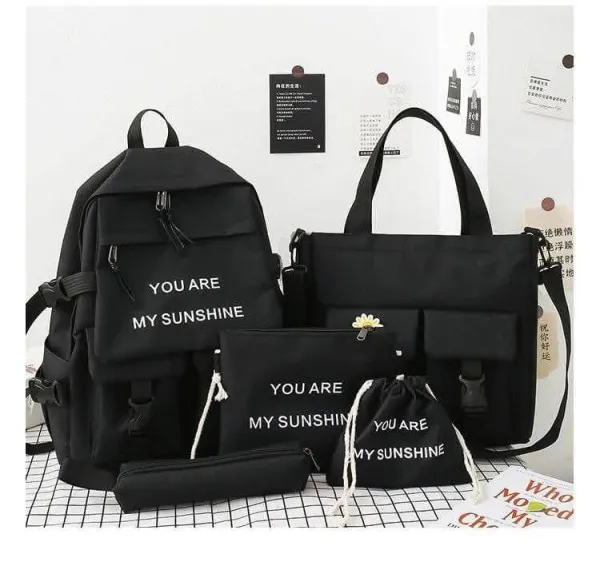 محفظة مدرسية عصرية من 5 قطع